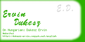 ervin dukesz business card